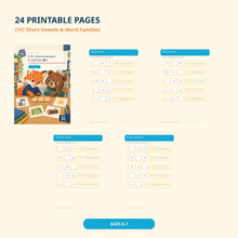 CVC Short Vowels & Word Families - Printable Workbook Ages 6-7 preview 2