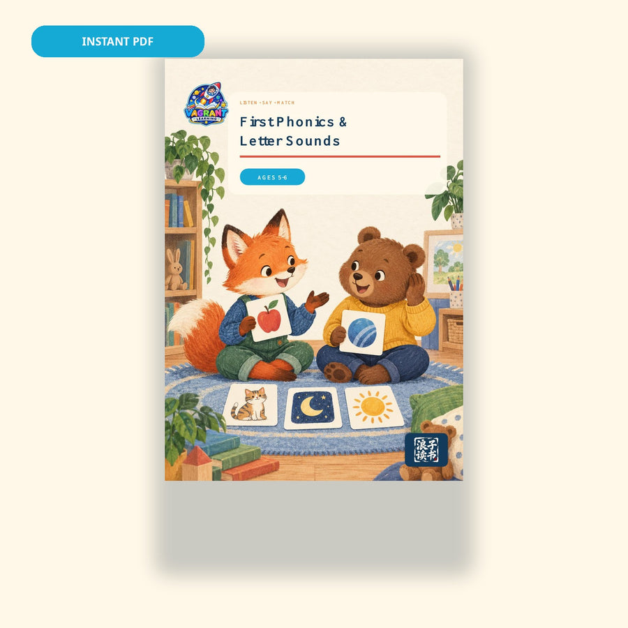 First Phonics & Letter Sounds - Printable Workbook Ages 5-6
