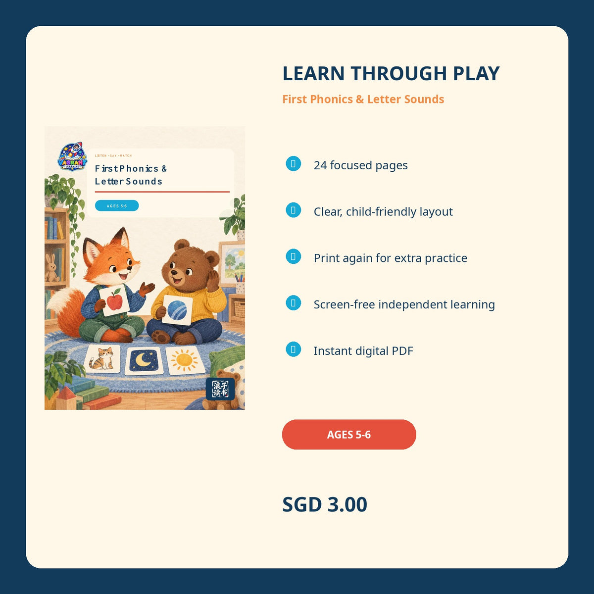 First Phonics & Letter Sounds - Printable Workbook Ages 5-6 preview 4