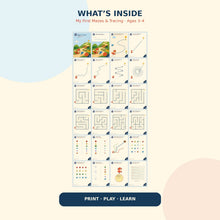 My First Mazes and Tracing Adventures printable workbook for children ages 3 to 4