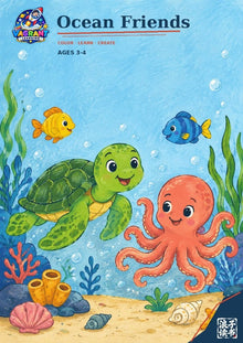 Ocean Friends printable activity book included in Preschool Starter Bundle ages 3–4