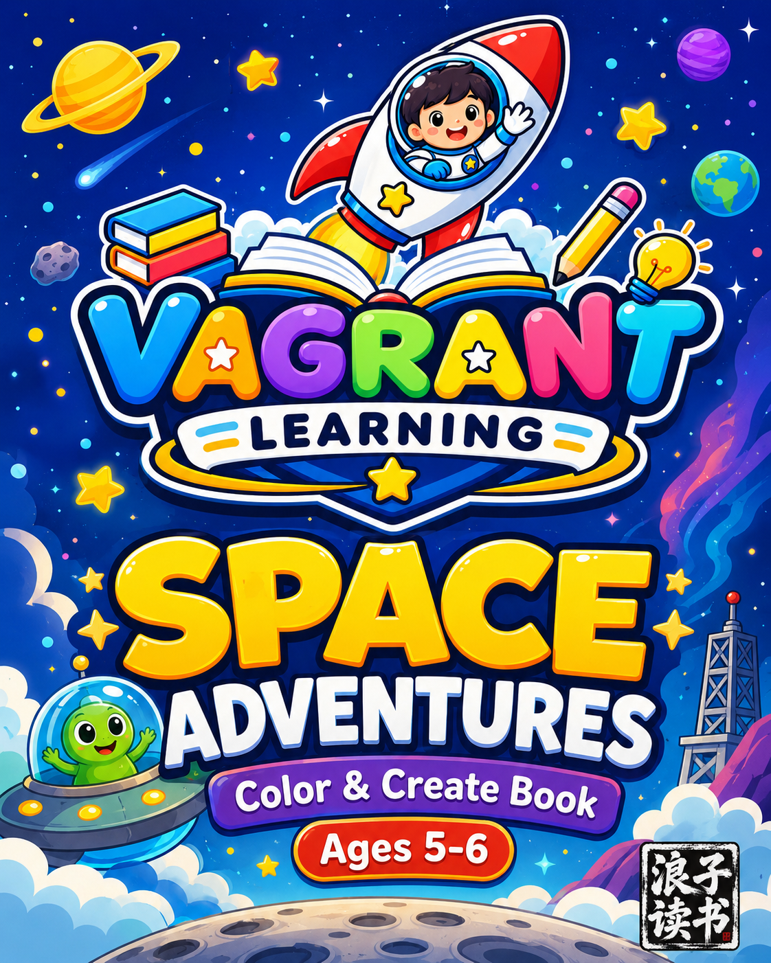 VAGRANTLEARNING Space Adventures Color & Create Book Ages 5–6 cover